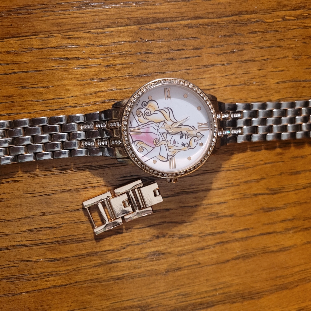 Rose Gold Plated Watch with Princess Aurora Design